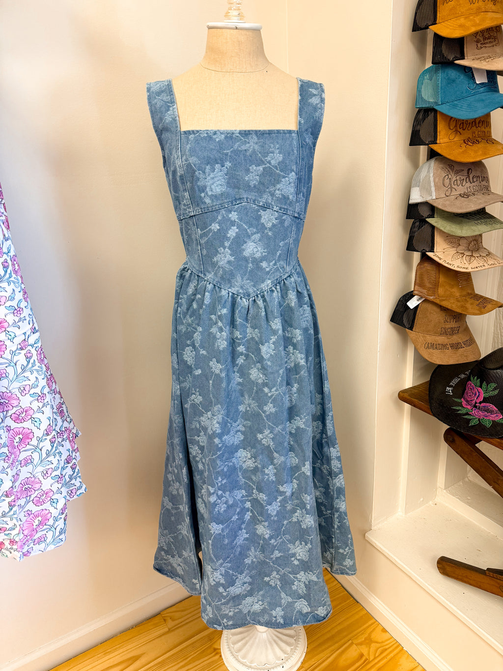 Floral Denim Dreams Dress